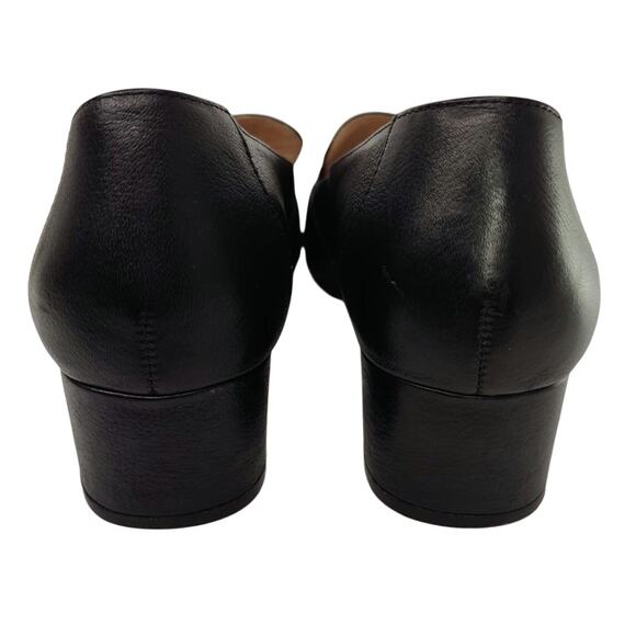 Black Leather Antonio Melani Bow heeled Loafers sz 9 - Picture 4 of 9